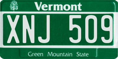 VT license plate XNJ509