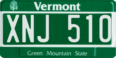 VT license plate XNJ510