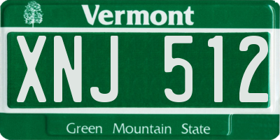 VT license plate XNJ512