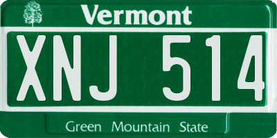 VT license plate XNJ514