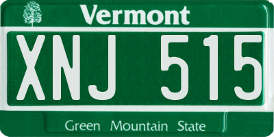 VT license plate XNJ515