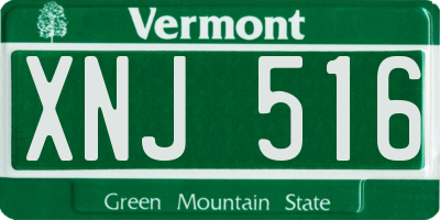VT license plate XNJ516