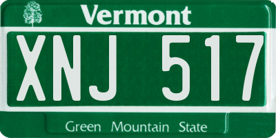 VT license plate XNJ517