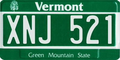 VT license plate XNJ521