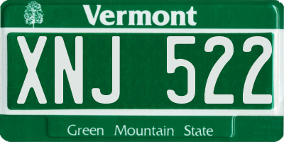 VT license plate XNJ522
