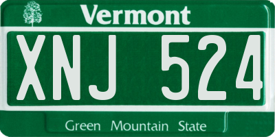 VT license plate XNJ524