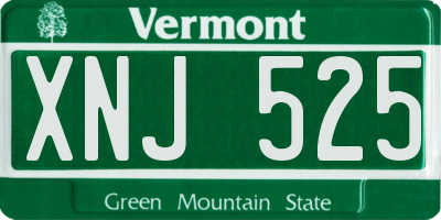 VT license plate XNJ525