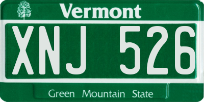 VT license plate XNJ526
