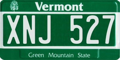 VT license plate XNJ527