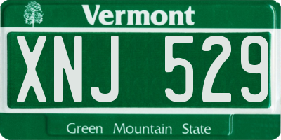 VT license plate XNJ529