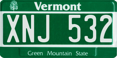 VT license plate XNJ532