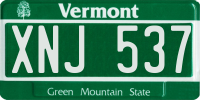 VT license plate XNJ537