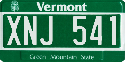 VT license plate XNJ541