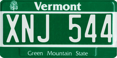 VT license plate XNJ544