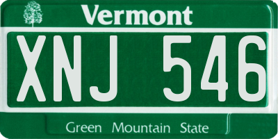 VT license plate XNJ546