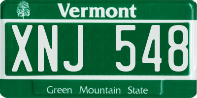 VT license plate XNJ548