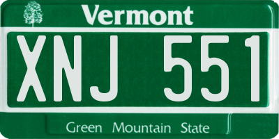 VT license plate XNJ551
