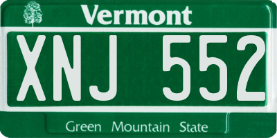VT license plate XNJ552