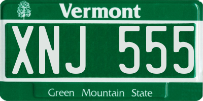 VT license plate XNJ555