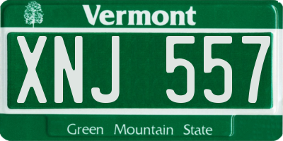 VT license plate XNJ557