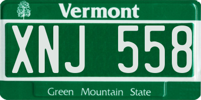VT license plate XNJ558