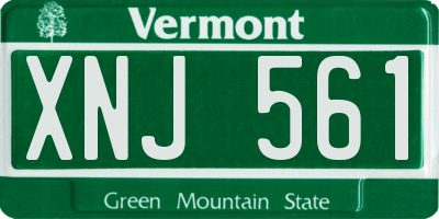 VT license plate XNJ561