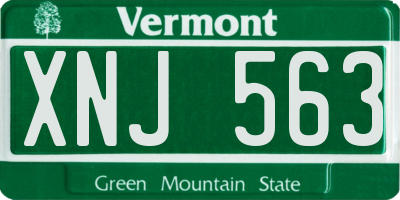 VT license plate XNJ563