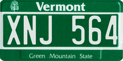 VT license plate XNJ564