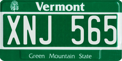 VT license plate XNJ565