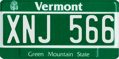 VT license plate XNJ566