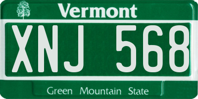VT license plate XNJ568