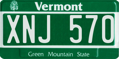 VT license plate XNJ570
