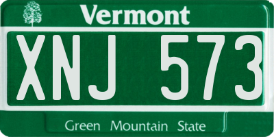VT license plate XNJ573