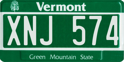 VT license plate XNJ574