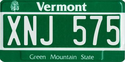 VT license plate XNJ575