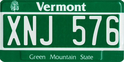 VT license plate XNJ576