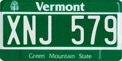 VT license plate XNJ579