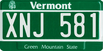 VT license plate XNJ581