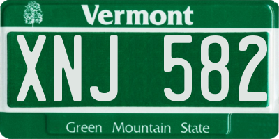 VT license plate XNJ582