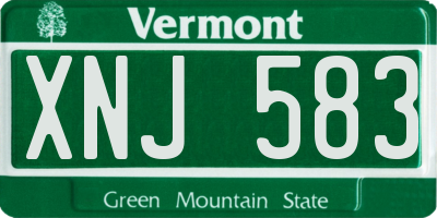 VT license plate XNJ583