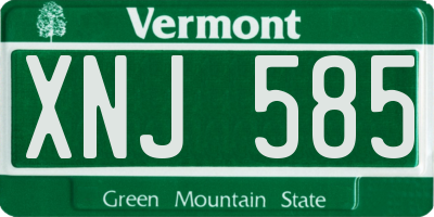VT license plate XNJ585