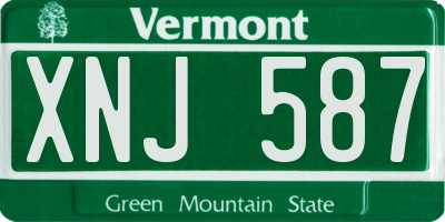 VT license plate XNJ587