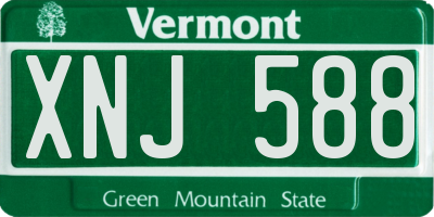 VT license plate XNJ588