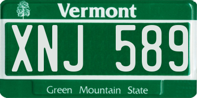 VT license plate XNJ589