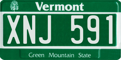 VT license plate XNJ591