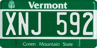 VT license plate XNJ592