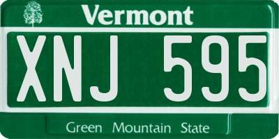 VT license plate XNJ595