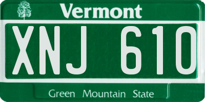VT license plate XNJ610