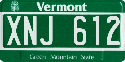VT license plate XNJ612