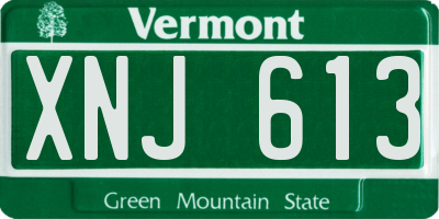 VT license plate XNJ613
